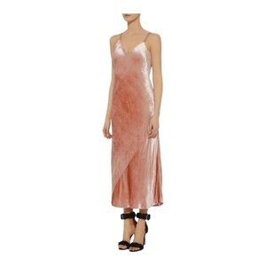 A.L.C. Annex Velvet Slip Midi Dress in Light Pink